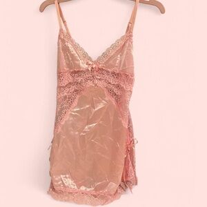 Elegant Pink Lace Slip Dress